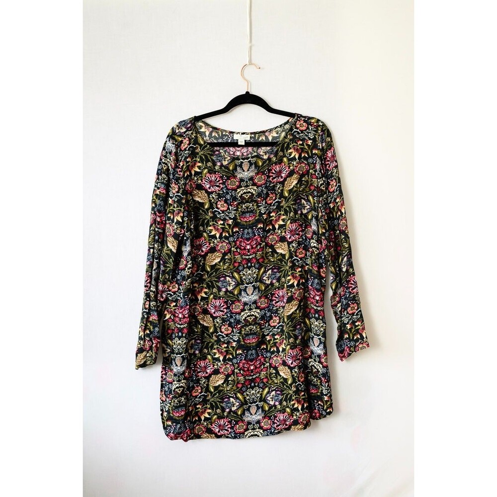 J. Jill Floral Tunic L round neck long sleeve